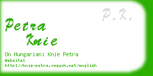 petra knie business card